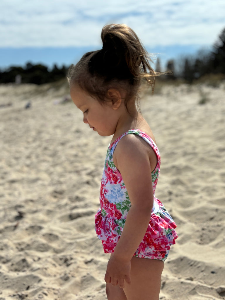 EVIA - Girls one piece Bougainvillea