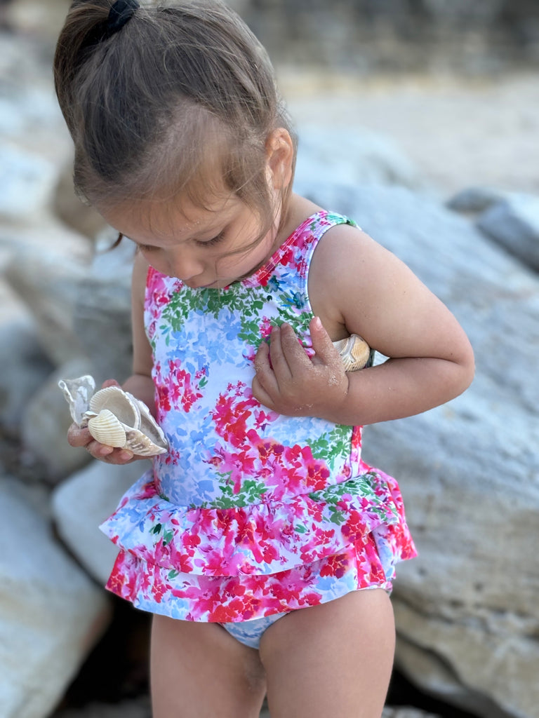 EVIA - Girls one piece Bougainvillea